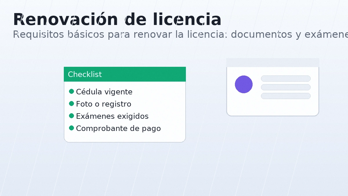 Requisitos básicos para renovar la licencia: documentos y exámenes exigidos